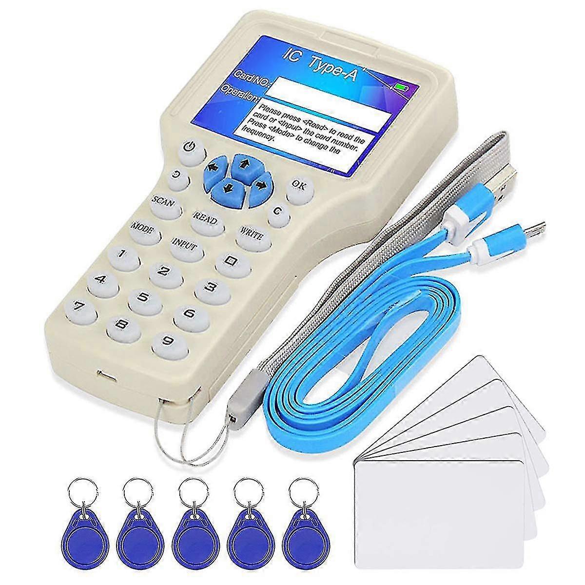 125khz 13.56mhz 10 Frequency Rfid Copier/writer//duplicator Usb Programmer Key Cards Reader Uid Dec