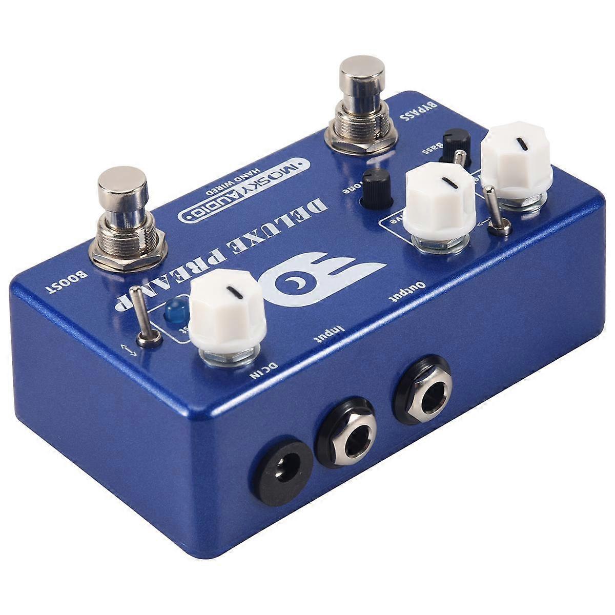 Deluxe Preamp Guitar Effect Pedal 2 In 1 Boost Classic Overdrive Effekter Metal Shell med ægte Byp