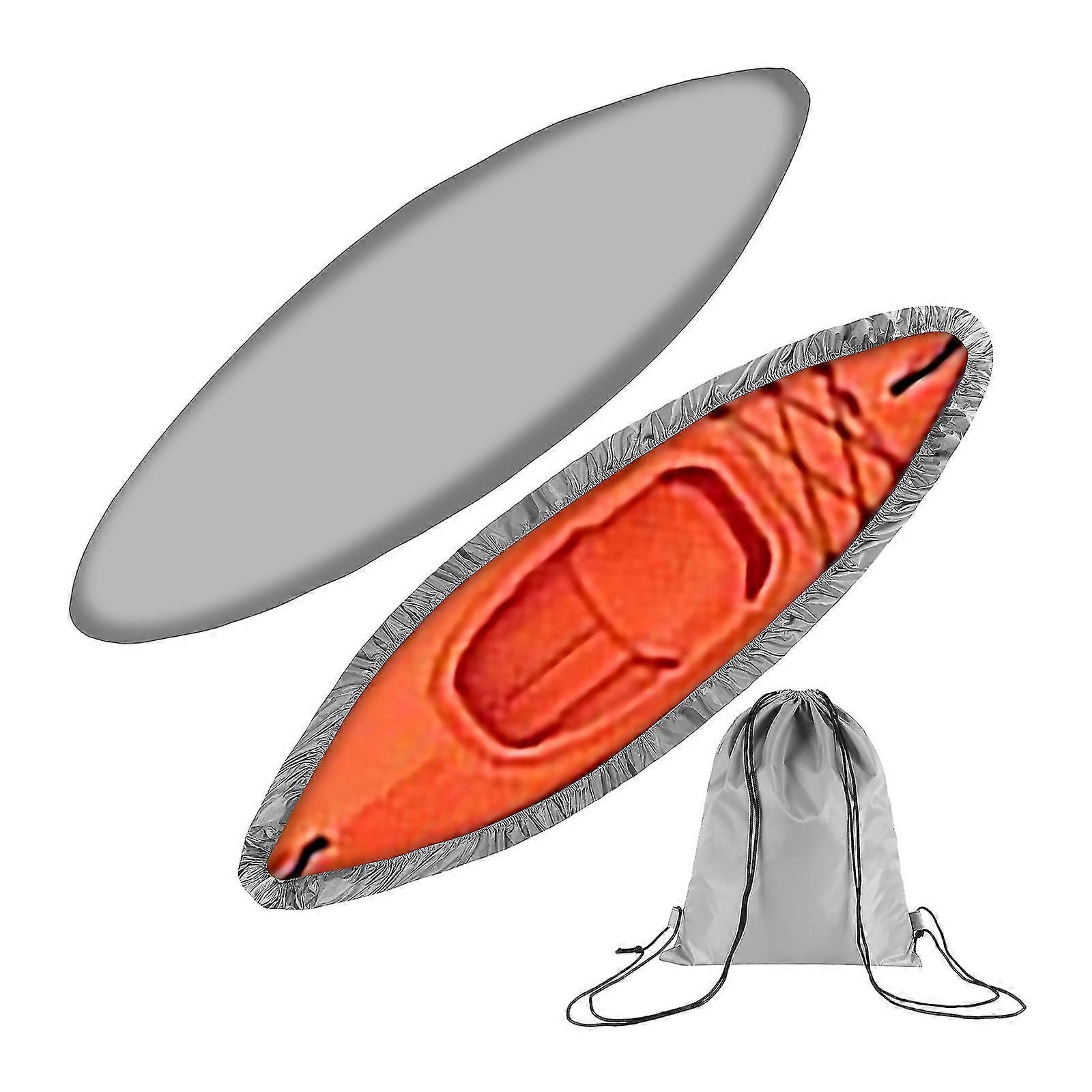 Capa de canoa ajustável - à prova d'água, resistente a poeira e raios UV, bolsa de armazenamento para áreas externas, para caiaques e canoas de 3,6 a 4 m