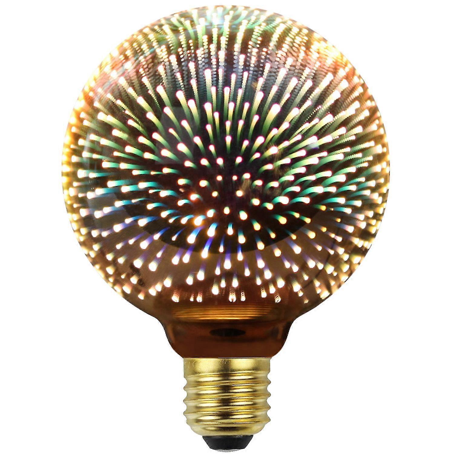 Fireworks 3D Light Edison Bulb LED Light E27 Lighting Decoration Retro Warm Light Net Red Light Cross border Filament Light