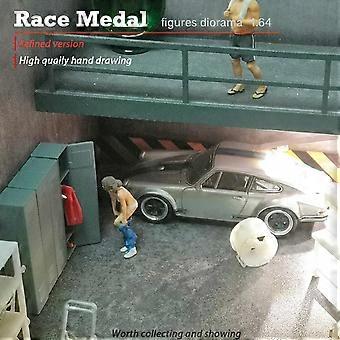 3x Miniature Figure Model, 1:64 People Figures Models Car Garage