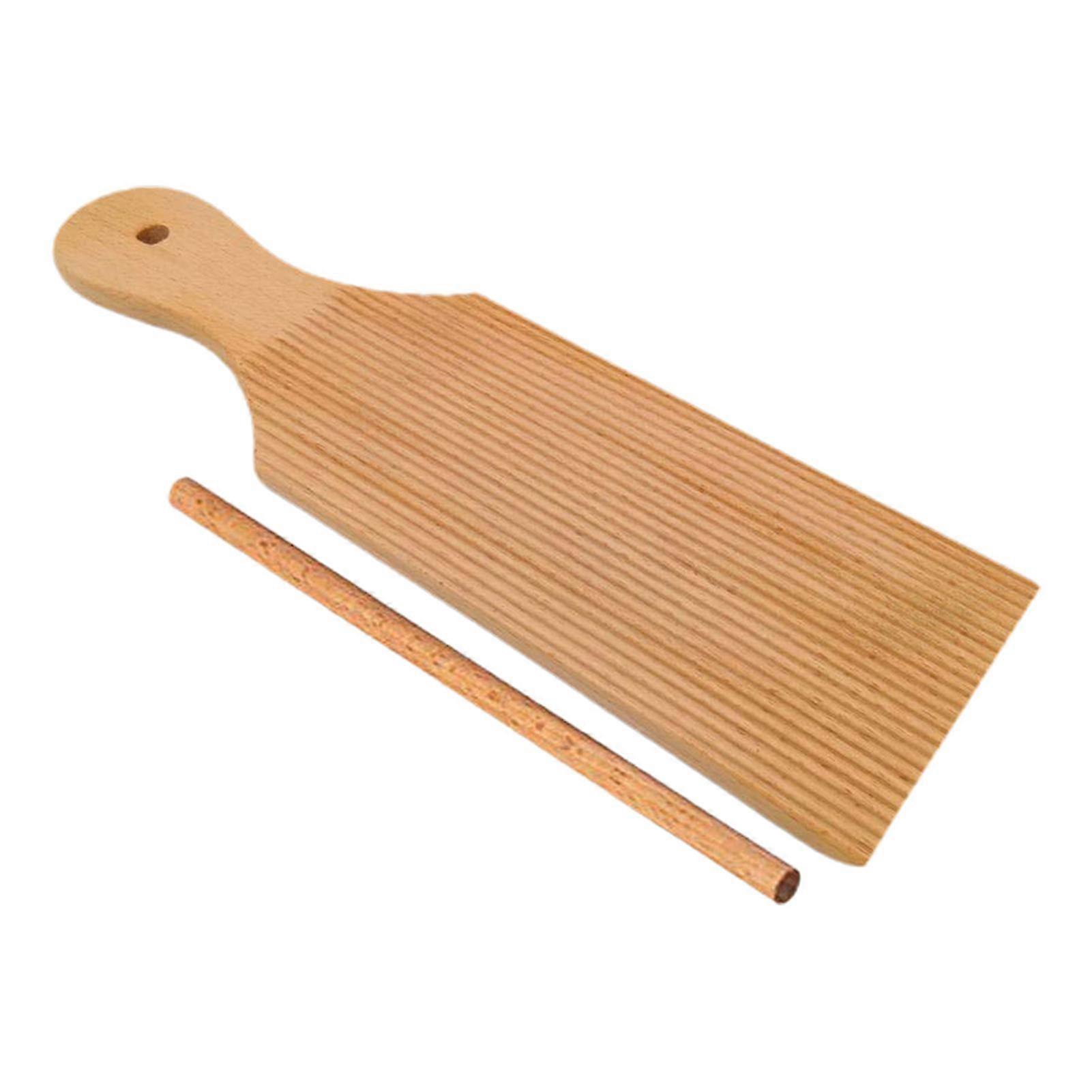1 Set Stable Fine Texture Pasta Making Board Wood Practical Wave Pattern Gnocchi Maker For Home
