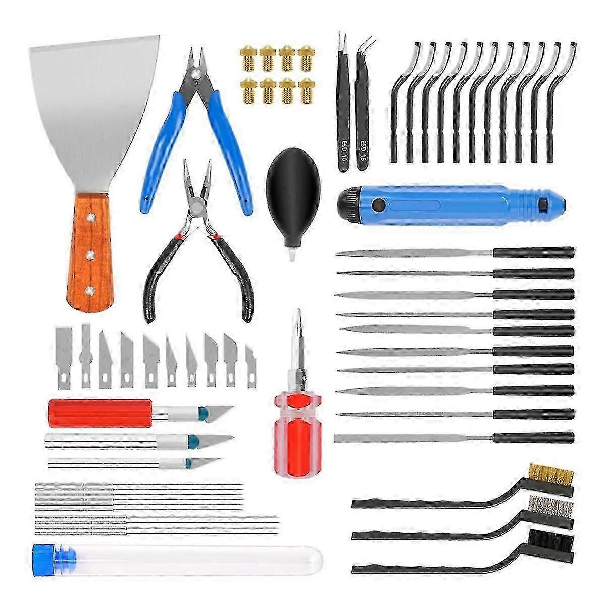 66-pcs 3d Printed Model Refinement Tools And Accessories, 3d Printer Tools For Cleaning,cutting, Deburring,and Finishing