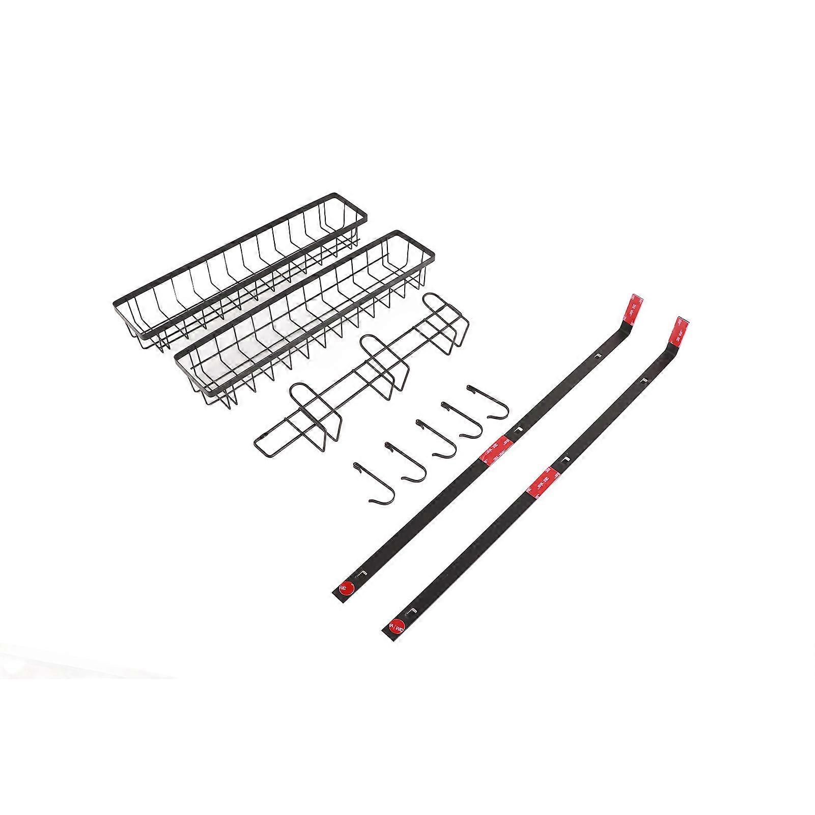 Refrigerator Hanging Shelf Nail Free With Hooks Black Refrigerator Spice Rack For Home Kitchen