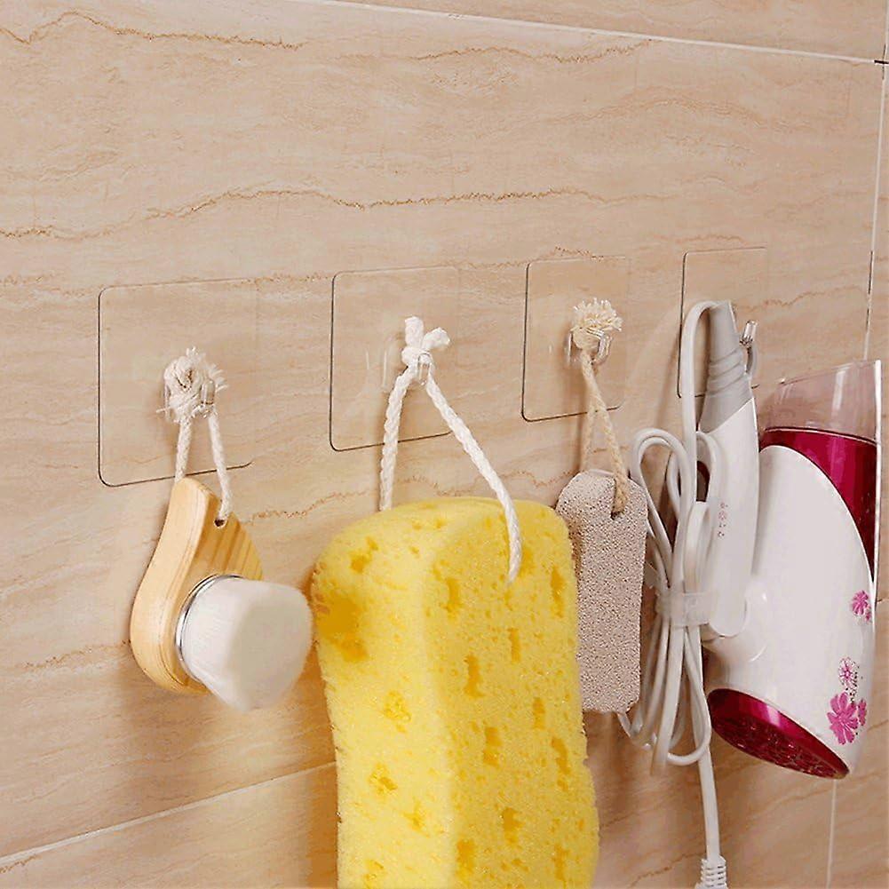 2pcs 8pcs Clear Undrilled Mounting Strong Adhesive Sticker Hook Scratch Free Waterproof and Oilproof for Family Bathroom and Kitchen