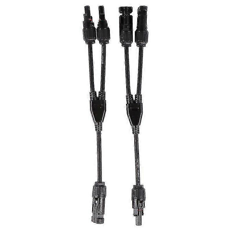 Photovoltaic Solar Connector, 1-to-2 Parallel Panel Plug, Black