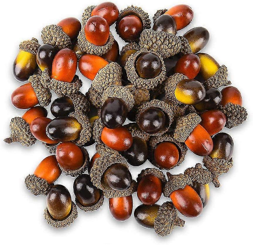 100 Pcs Small Artificial Acorns , 2 Color
