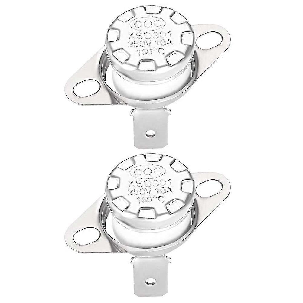 2pcs Ksd301 Thermostat 160c/320f Normally Closed Snap Disc Temperature Switch