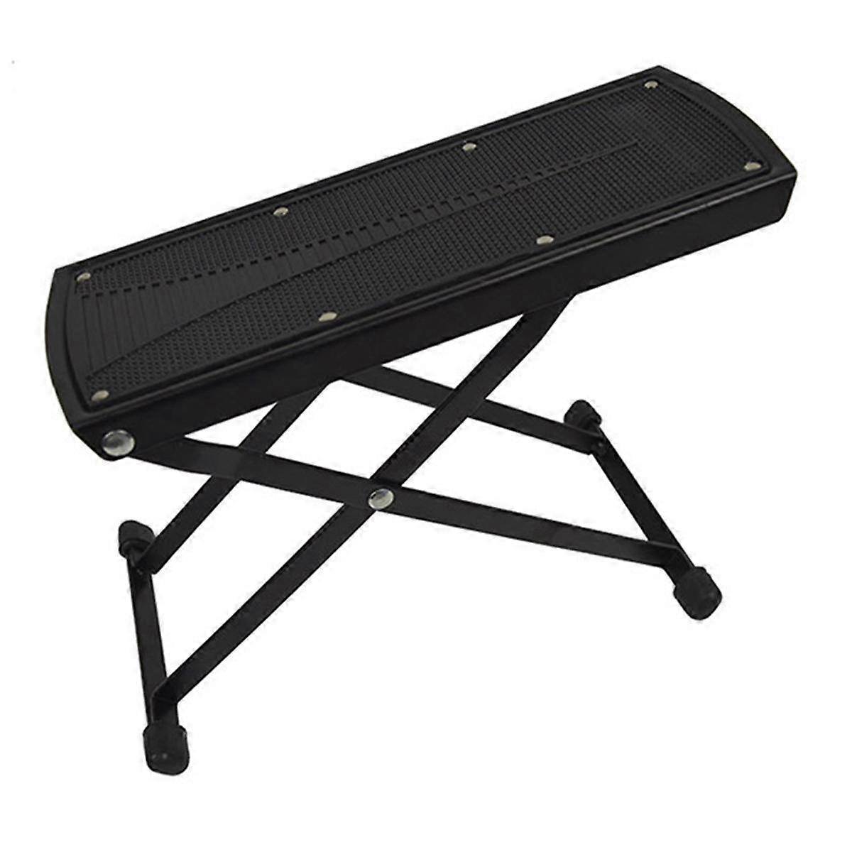 Gitarrpedal Metallpedal Svart Justerbar Höjd Halkfri Pad Vikbart Stöd Fotpall Gitarr Tillbehör