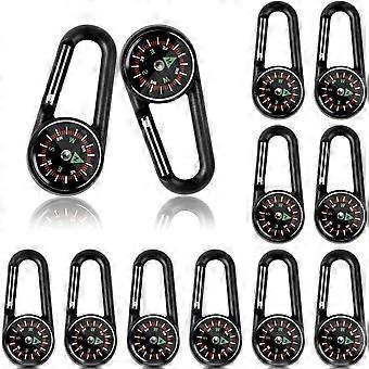 12 stuks kleine sleutelhanger kompas, kompas wandelen gesp bulk kleine zak magnetisch kompas sleutelhanger survival kompas wandelen Kids Outdoor Survival Camp