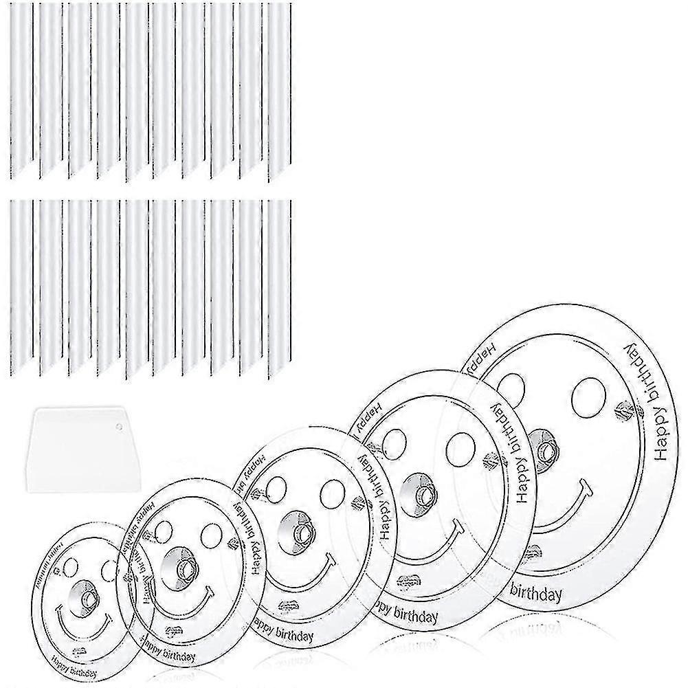دعامات الكيك للكيك متعدد الطبقات حامل الكيك 5 مستويات (9/12/16/20/26 سم)) مع 20 وتد بلاستيك راي عالي الجودة