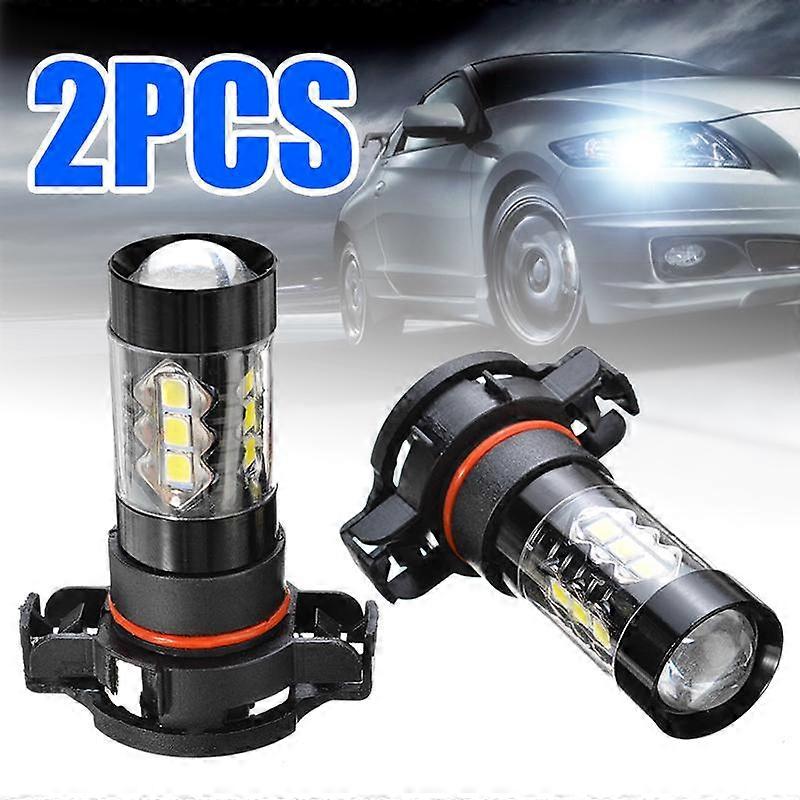 PDTO 2x 2504 PSX24W 80W LED Fog Light DRL Daytime Running Light Bulb White