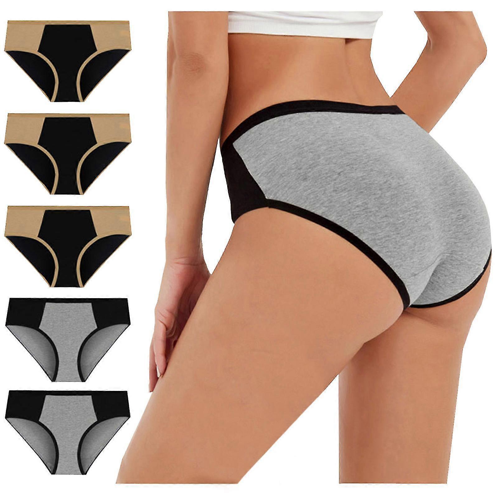 5pc Frauen Solid Color Patchwork Slips Höschen Unterwäsche Bikini Unterhose
