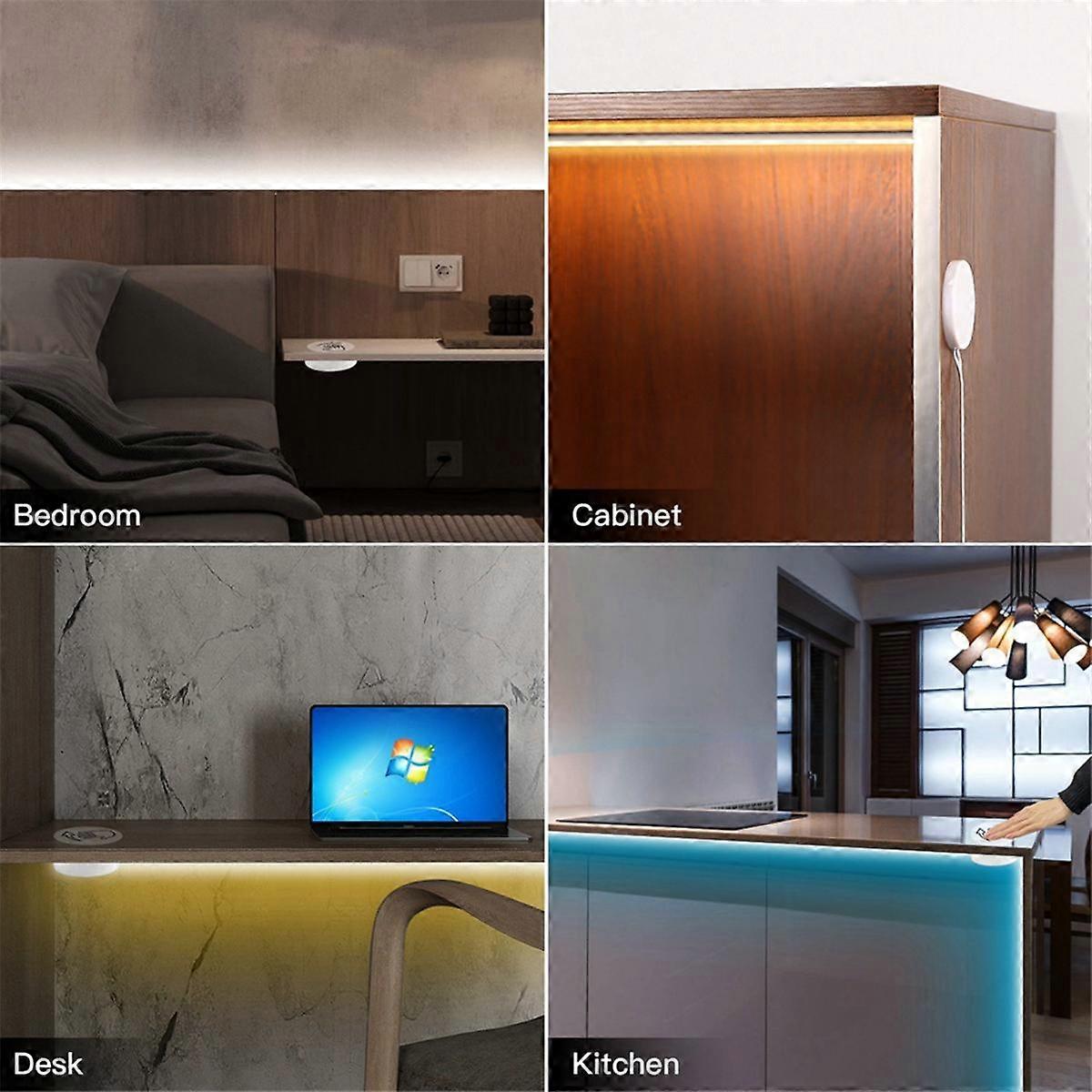 Sensor LED Cabinet Kitchen Light Automatic Switch Waterproof Closet Cabinet DIY Light Strip 2M -EU