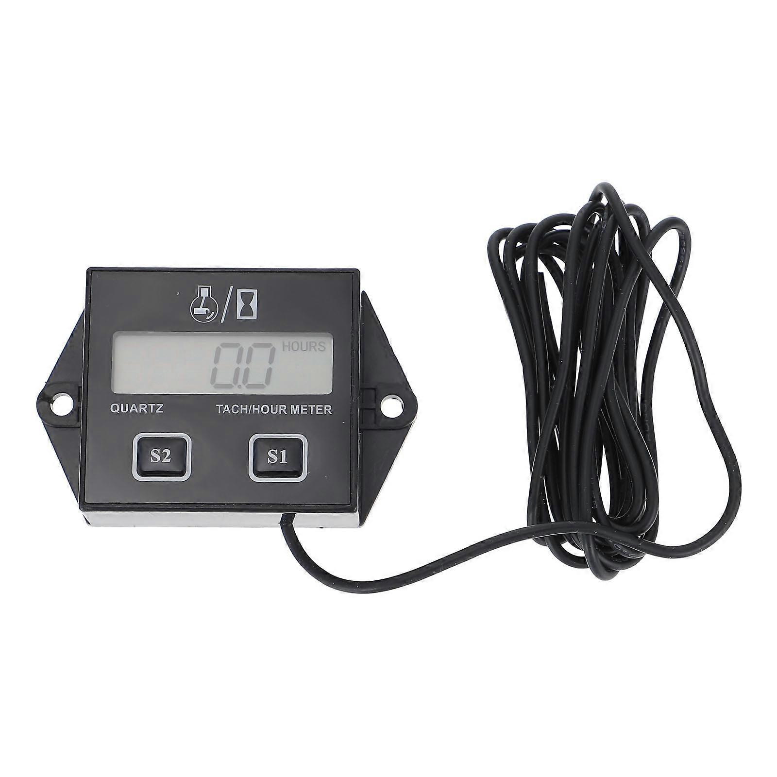 1pc Gasoline Engine Digital Tachometer Meter LCD Digital Display Timer Gauge