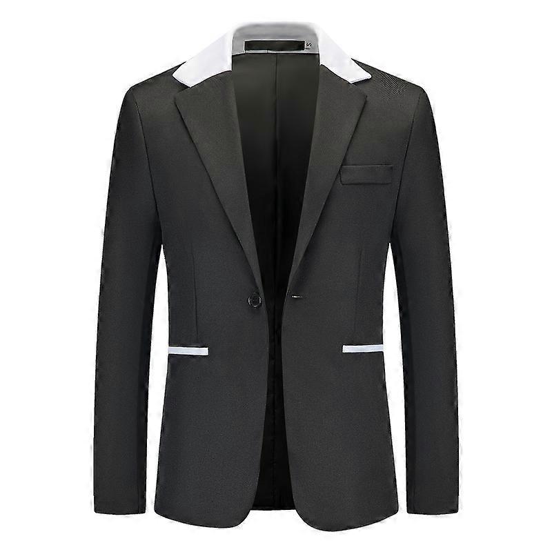 Men's Single Button Cuff Colorblock Slim Fit Blazer Business Suit Jackets