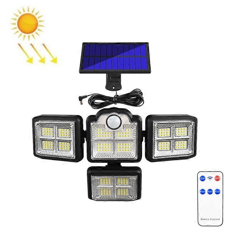 Solar 4-Head Rotatable Wall Light, Style: 198 LED Separated 198 LED Separated