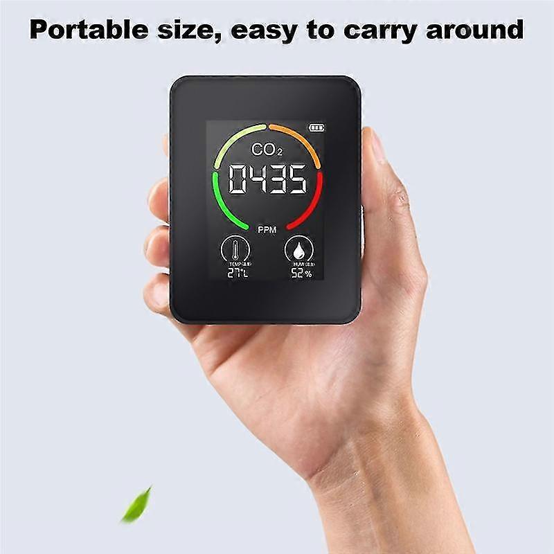 Far Infrared Co2 Meter Digital Temperature Humidity Tester Carbon Dioxide Tvoc Hcho Detector Air Quality Monitor White