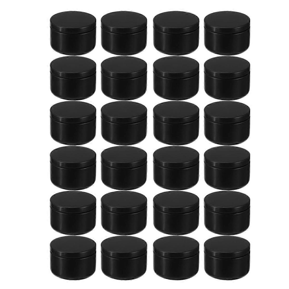 24 Pcs Candle Jar Decorative Labels Empty Storage Tins Candle Tin Can Candlestick Holders Round Tin