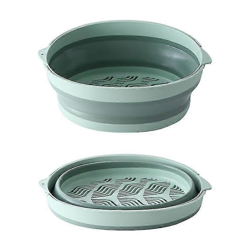 Portable Double-Layer Foldable Hollow Drain Vegetable Storage Basket Washbasin-ZZY