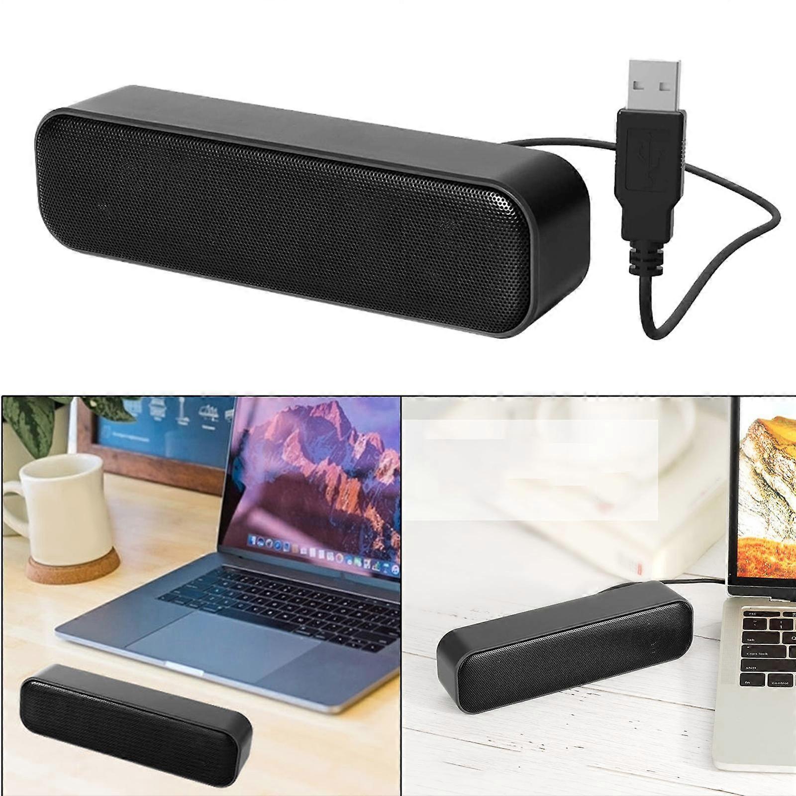 Portable Computer Speaker, Mini Loudspeaker, USB Powered Small Soundbar with Hi-quality Sound, Plug and Play Laptop Soundbox