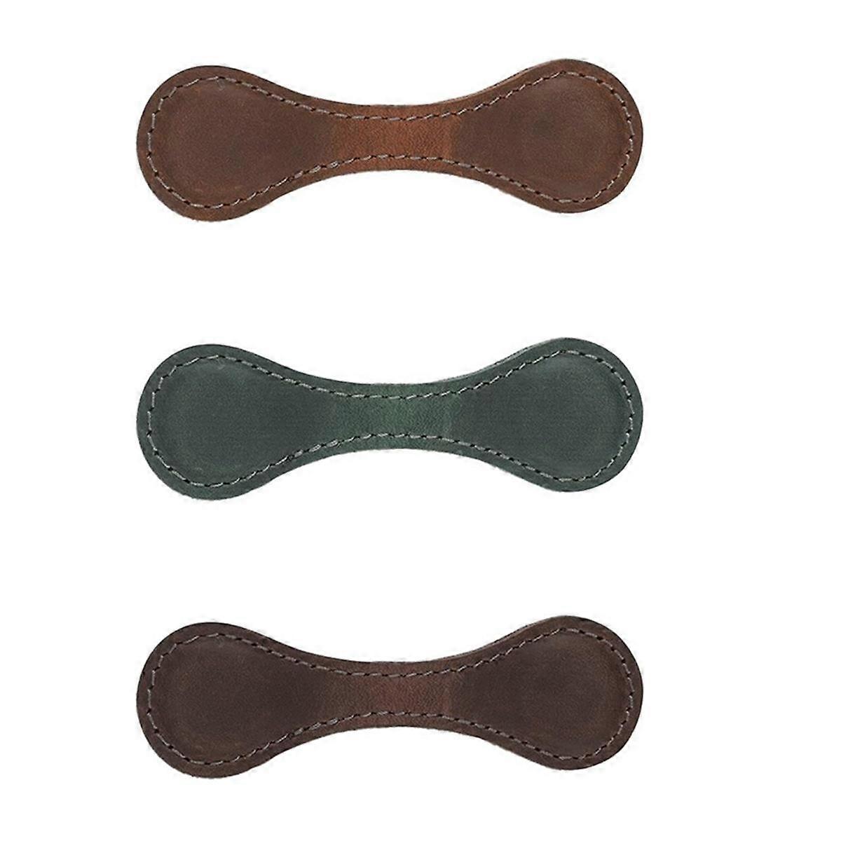 3PCS Läder Magnetiska Bokmärken, Läder Retro Bokmärkeshållare, För Bokälskare,, Damer (3 Färger)