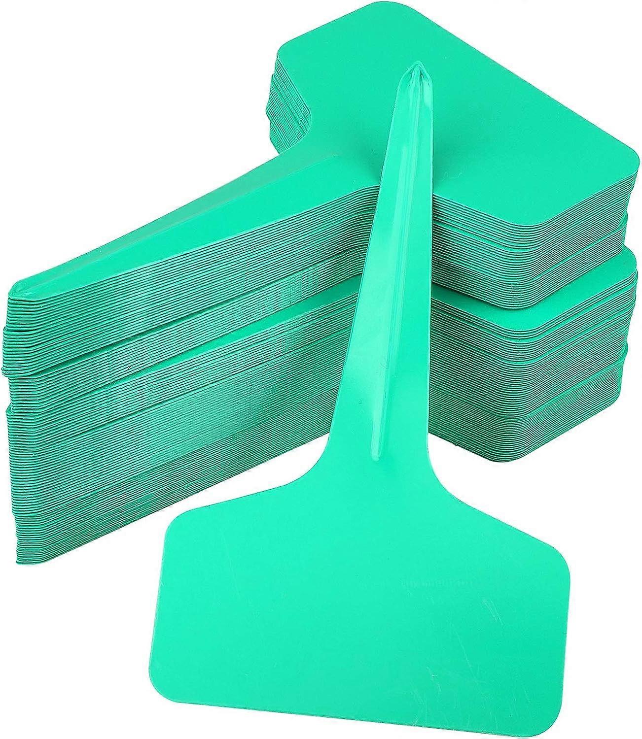 100 Plastic Labels for Plants and Vegetables Green 6 x 10 cm
