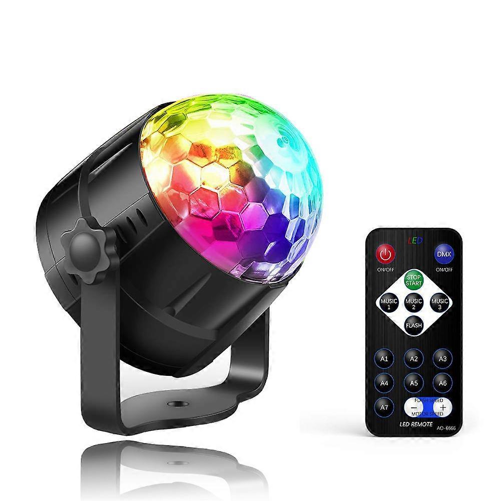 1Pc Disco Lights,Mini Disco Ball LED Party Lamp Music Controlled Disco DJ 360 Rotating Ball Lights 3W RGB Stage Lights with Remote Control for Home Pa