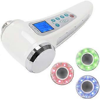 1 MHz + 3 MHz Schönheits-Ultraschallgeräte für Körper und Gesicht Ultraschallgeräte Verjüngung Hautreinigung Anti-Aging-Akne (Weiß)
