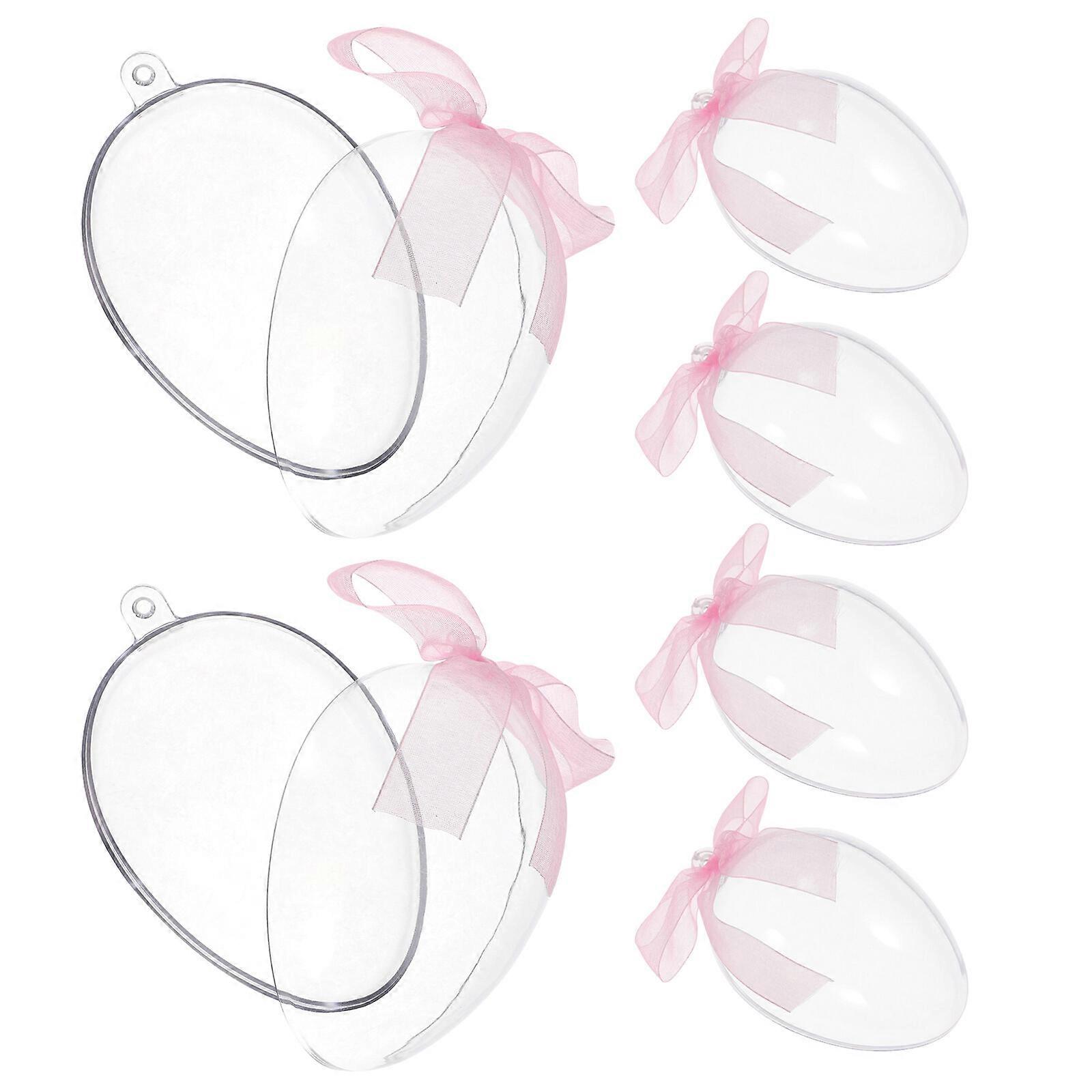 6Pcs Easter Candy Box Creative Clear Egg-shaped Fillable Candy Holder Easter Party Favor