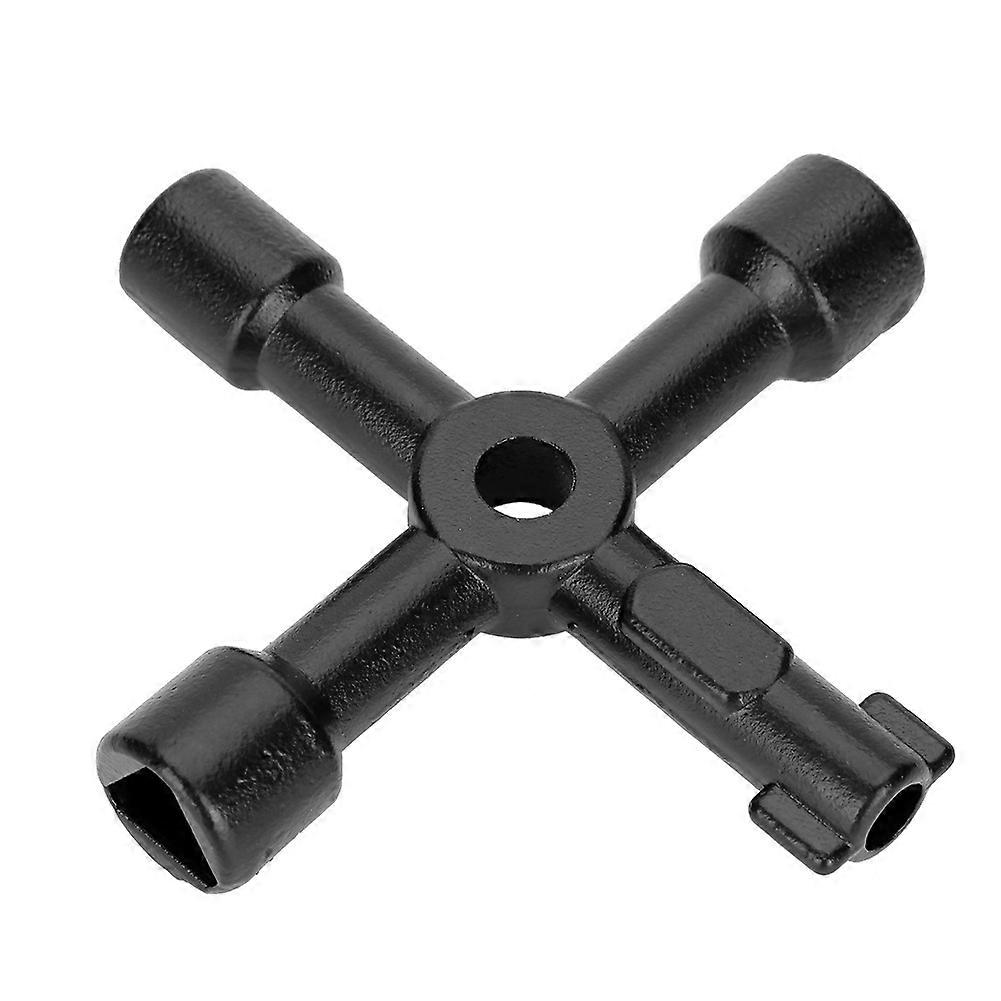 4-Way Multi-Function Wrench, Universal Control Cabinet Wrench Torque Wrench Cross Wrench Used for Electric Gas Meter Box Cabinet Cabinet Train Door Op