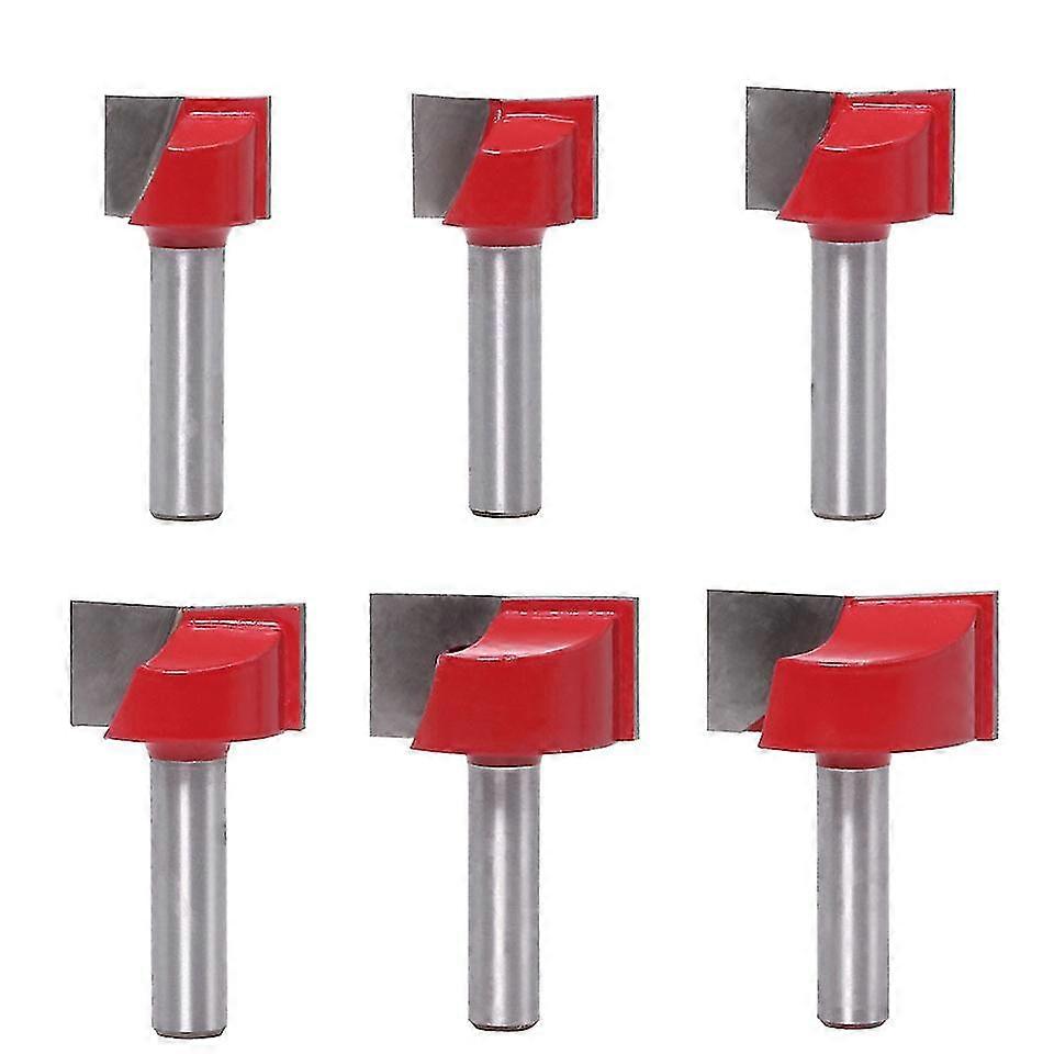 6pcs 8mm Shank Grooving Cutter For Wood Carpentry Milling Cutter End Mill Double Edge Wood Bottom Cleaning Router Bits Cutting Dia 18/20/22/25/30/32mm