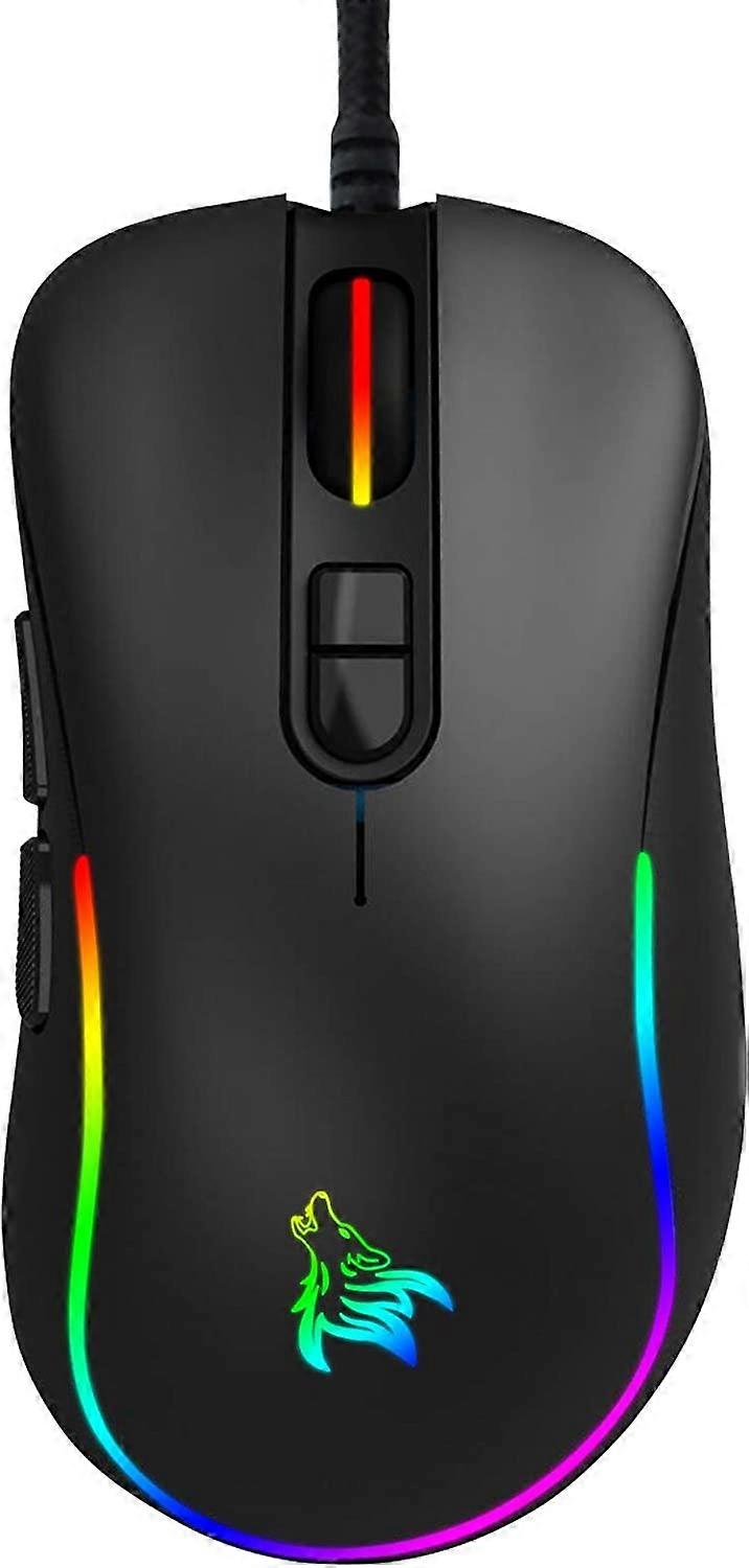 Wired Mouse Gaming USB Wired Computer Mouse Backlit USB Computer Mice 6 Button, 4 DPI Adjustable Level, Comfortable Right Hand Ergonomic Mice for Wind