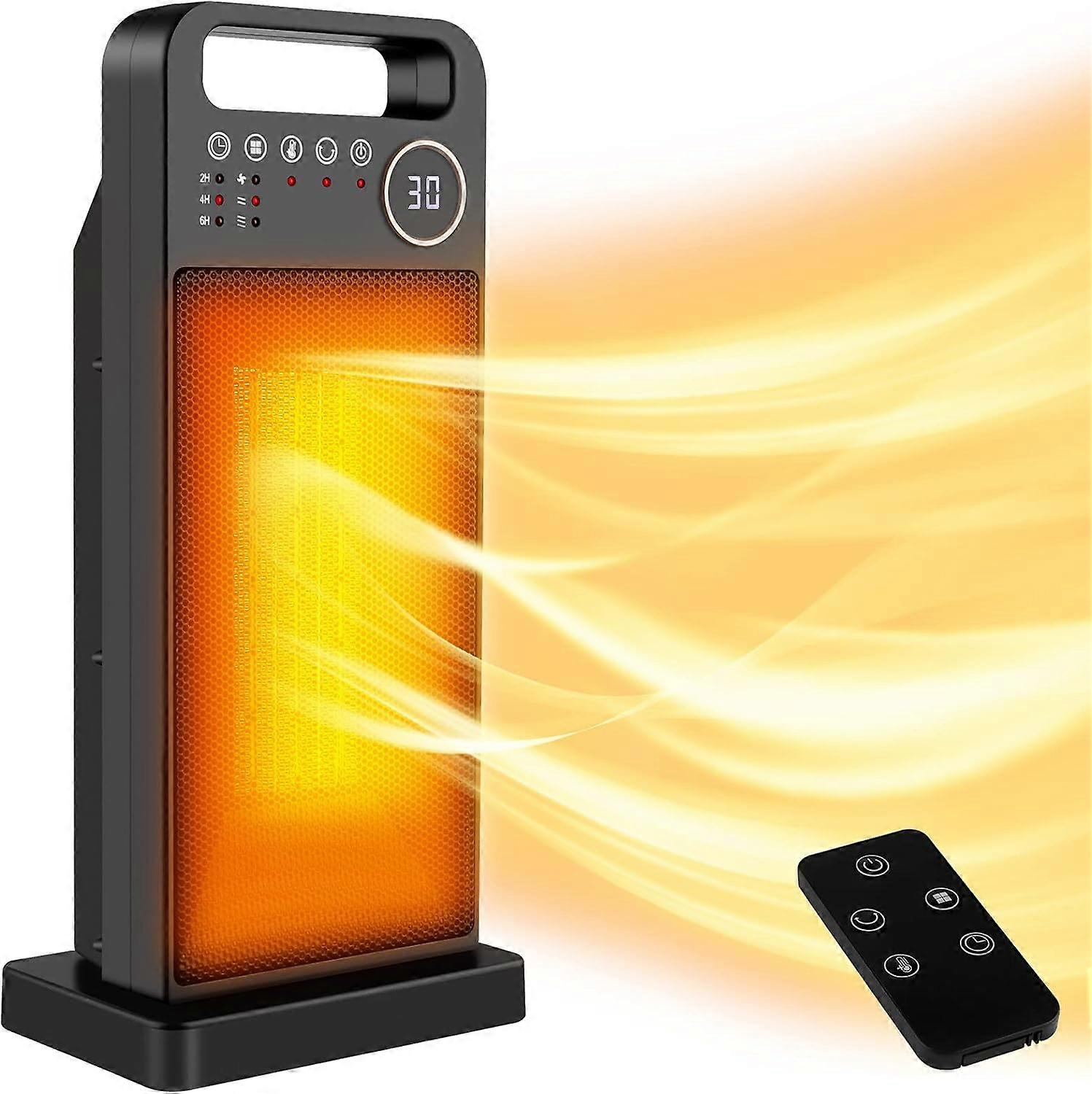 2000W draagbare luchtverhitter, verstelbare ruimteverwarmer met afstandsbediening, 12-uurs timer, 3 temperatuurmodi, 60 oscillatie