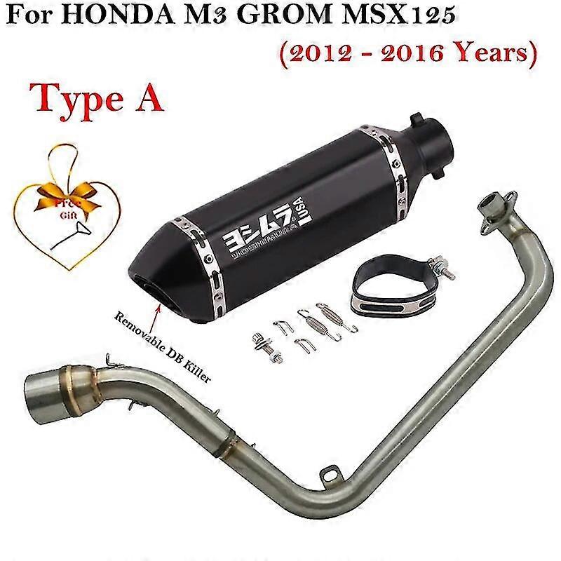 Εξαιρετικός σωλήνας εξάτμισηςVoll σύστημα fr Honda M3 Grom MSX 125 MSX125 2012-2016 Yoshimura Motorrad Auspuff Μπροστινός σύνδεσμος Rohr modifiziert Flucht DB Killer