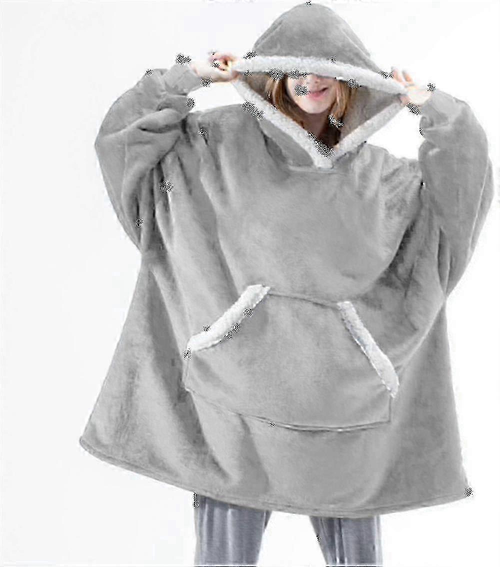 Blanket Sweatshirt Oversized Hoodie Wearable Blanket Soft Warm Comfortable Giant Front Pocket S-zong