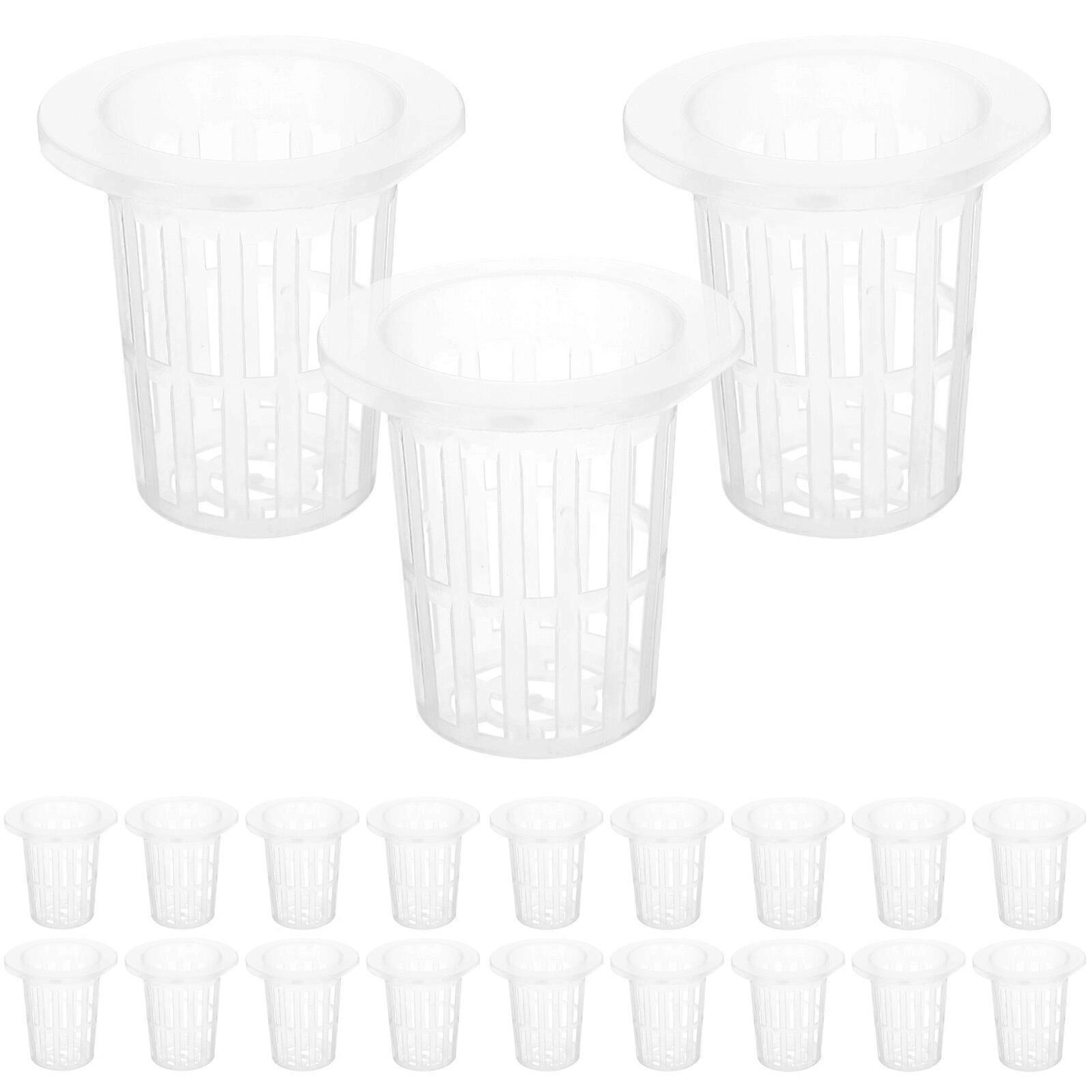 50Pcs Hydroponic Net Pots Baskets for Hydroponics Slotted Mesh Net Cups Reusable Plastic Net Pots