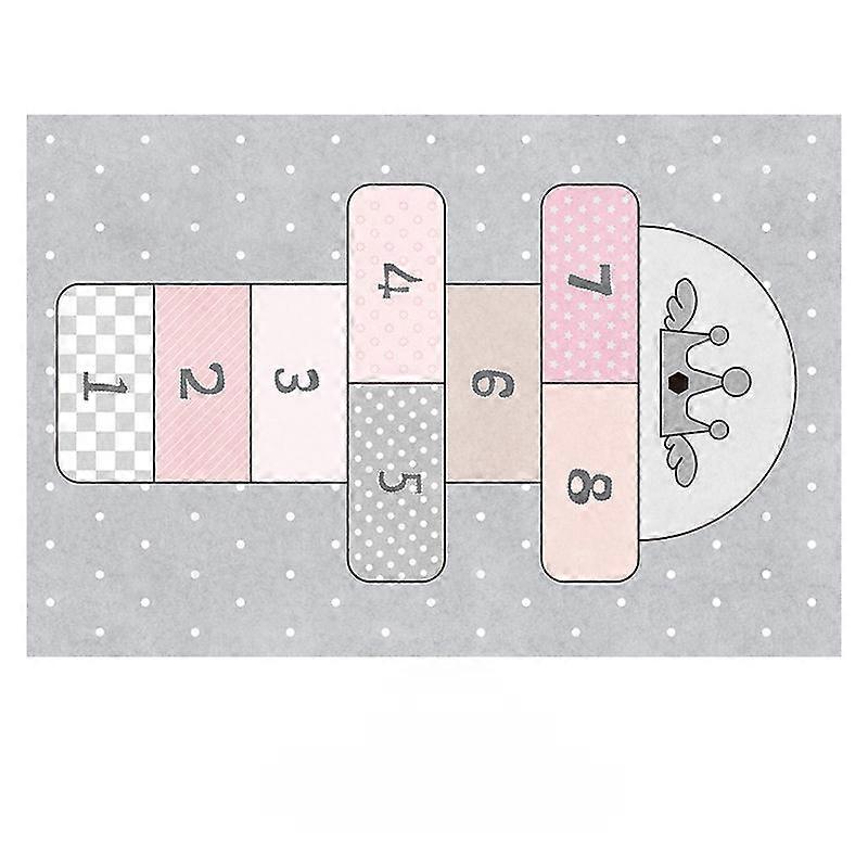 Light Gray Children's Hopscotch Carpet for Boy Girl Cartoon Game Carpets Living Room Baby Crawling Non-slip Rug Home Decoration