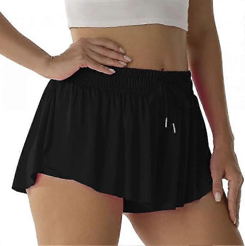 Athletic Shorts For Women Running Tennis Butterfly Shorts Girls 2-in-1 Double Layer Quick-drying Comfy Shorts