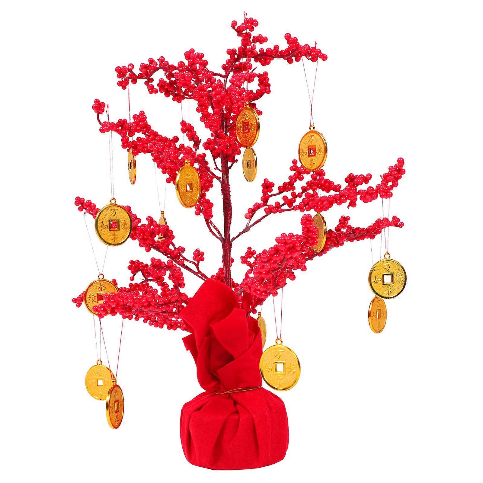 1 Set New Year Fortune Tree Ornament Nice Spring Festival Money Tree Adornment