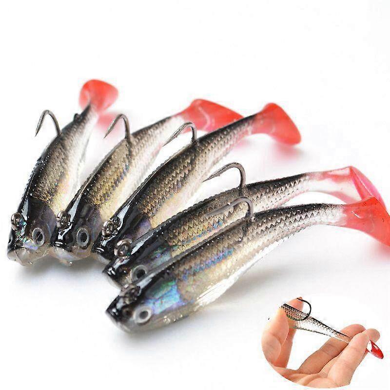 Ny 5pcs Soft Fish T-tail Soft Lure Wrap Lead Bait