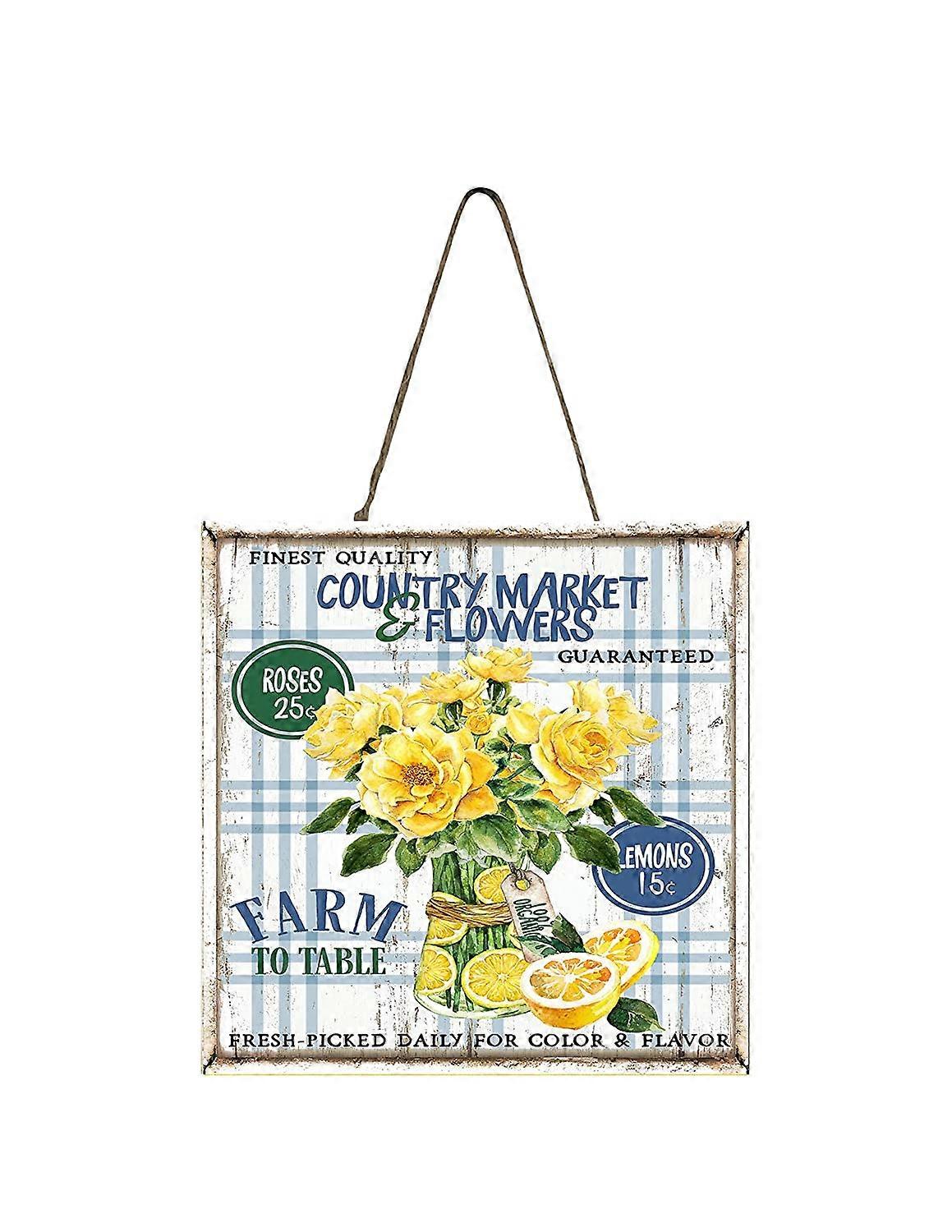 Lemons and Roses Mini Sign 5" x 5"