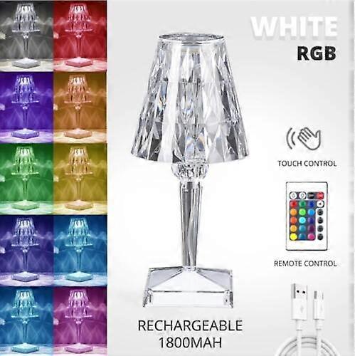 LED Crystal Table Lamp Diamond Rose Bar Night Light Touch Atmosphere Bedside