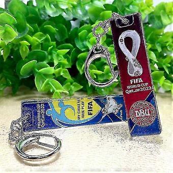 Denmark 2022 World-cup Keychain Football Fans Cute Cartoon Keyrings Pendant
