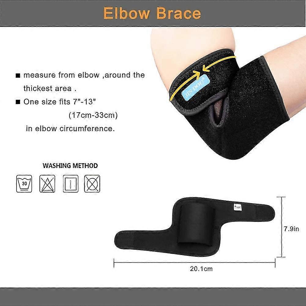 Elbow Pad, 1 Pack Elastic & Breathable Elbow Brace With Adjustable Compression Strap