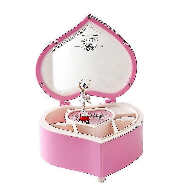 バレリーナをテーマにした女の子のためのミュージカルジュエリーボックス - ハートの形