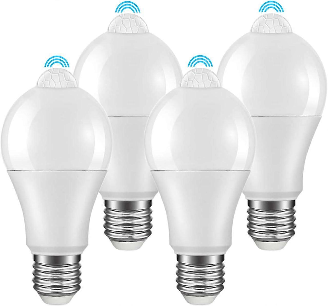 Promotional sales Motion Sensor LED Bulb4 Pack- E27 Movement Sensor Light Bulb 12W Cool White 6000K Auto On/OffEquivalent 100wSmart Motion Ligh