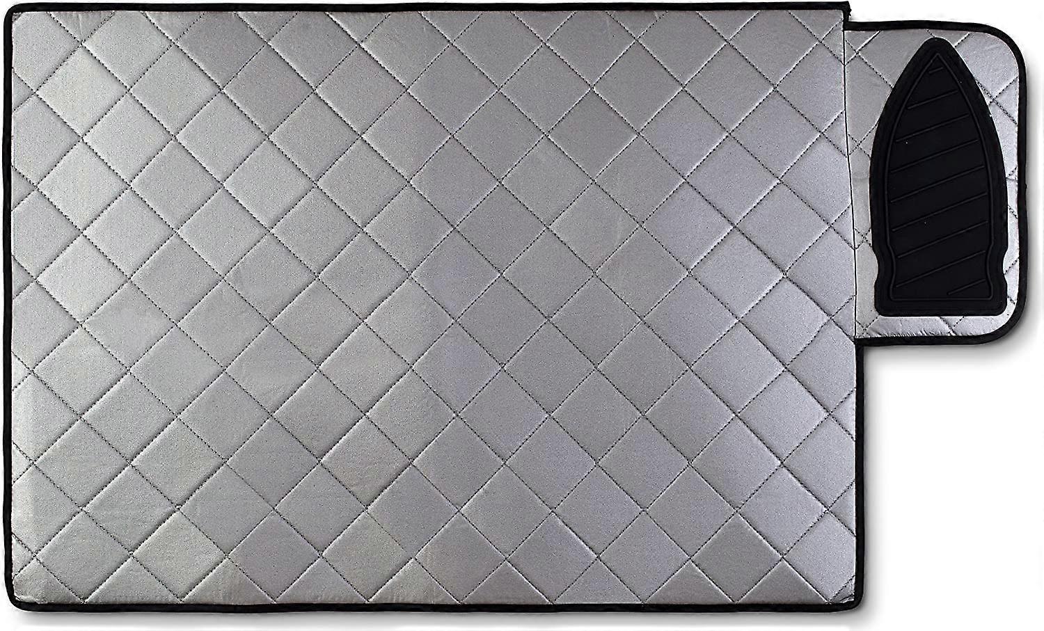 Magnetic Ironing Mat - Change any Flat Surface into an Ironing Board. Features a Silicone Slip Resistant Iron Rest to Safely Place your Hot Iron. Easy