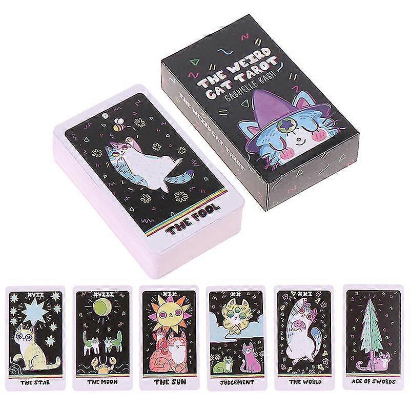 The Weird Cat Tarot Cards Oracle Card Prophecy Divination Deck Praty Board Game