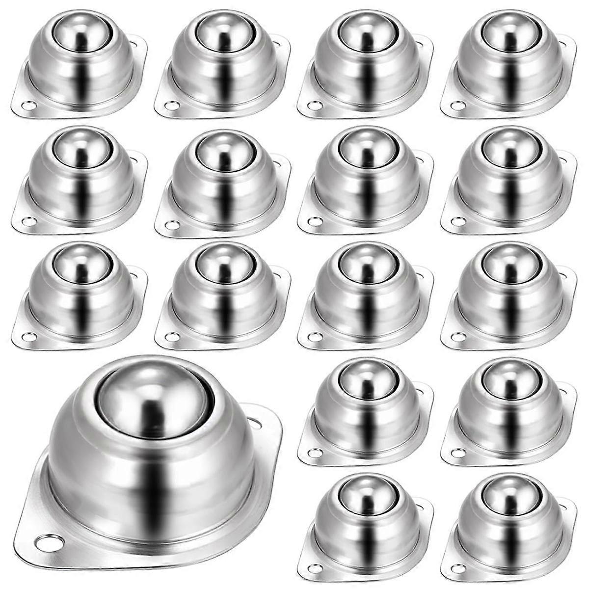 16 Pack 1 Inch Roller Transfer Bearings, Steel Ball Transfer Unit Swivel Ball Caster Roller Transfe